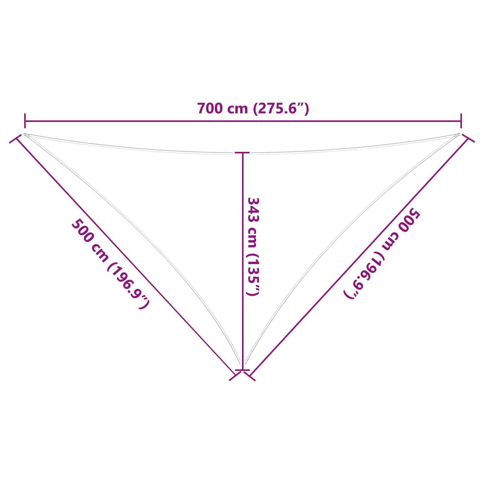 Voile d'ombrage polyester Oxford bleu et blanc 700 x 500 x 500 cm - PANGIVO - Image 7