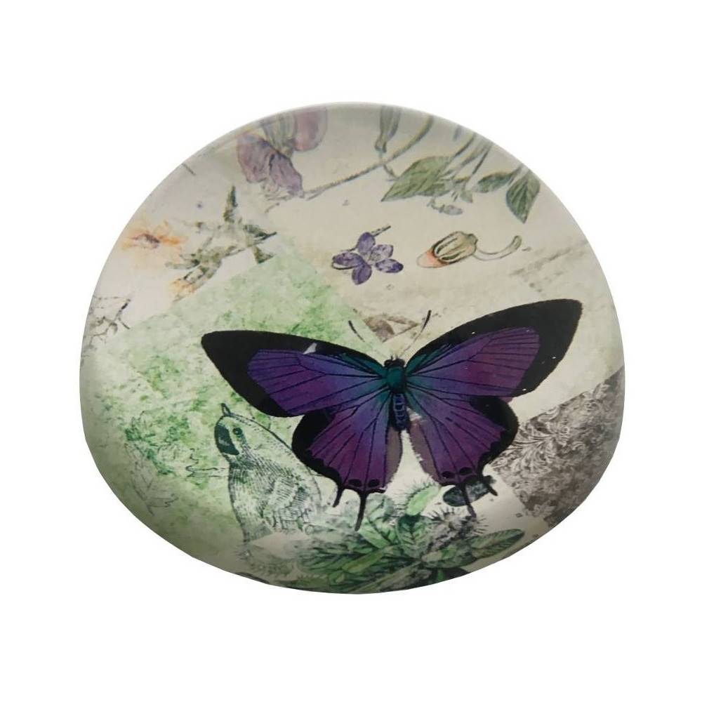 ° Presse papier sulfure en verre violet Ø.10 cm Chemin de campagne - Imagen 1