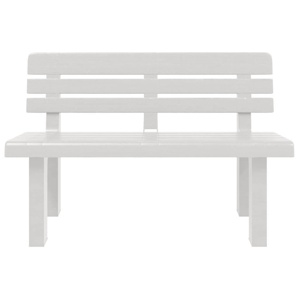 Banc de jardin - Banc d'extérieur - Banquette blanc 110x52x71 cm polypropylène - Image 4