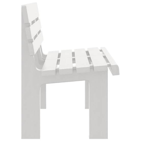 Banc de jardin - Banc d'extérieur - Banquette blanc 110x52x71 cm polypropylène - Image 5