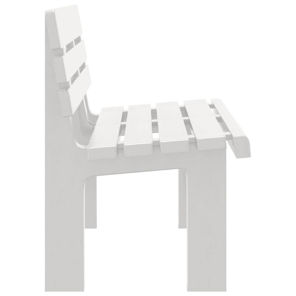 Banc de jardin - Banc d'extérieur - Banquette blanc 110x52x71 cm polypropylène - Image 5