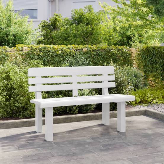 Banc de jardin - Banc d'extérieur - Banquette blanc 110x52x71 cm polypropylène - Image 3