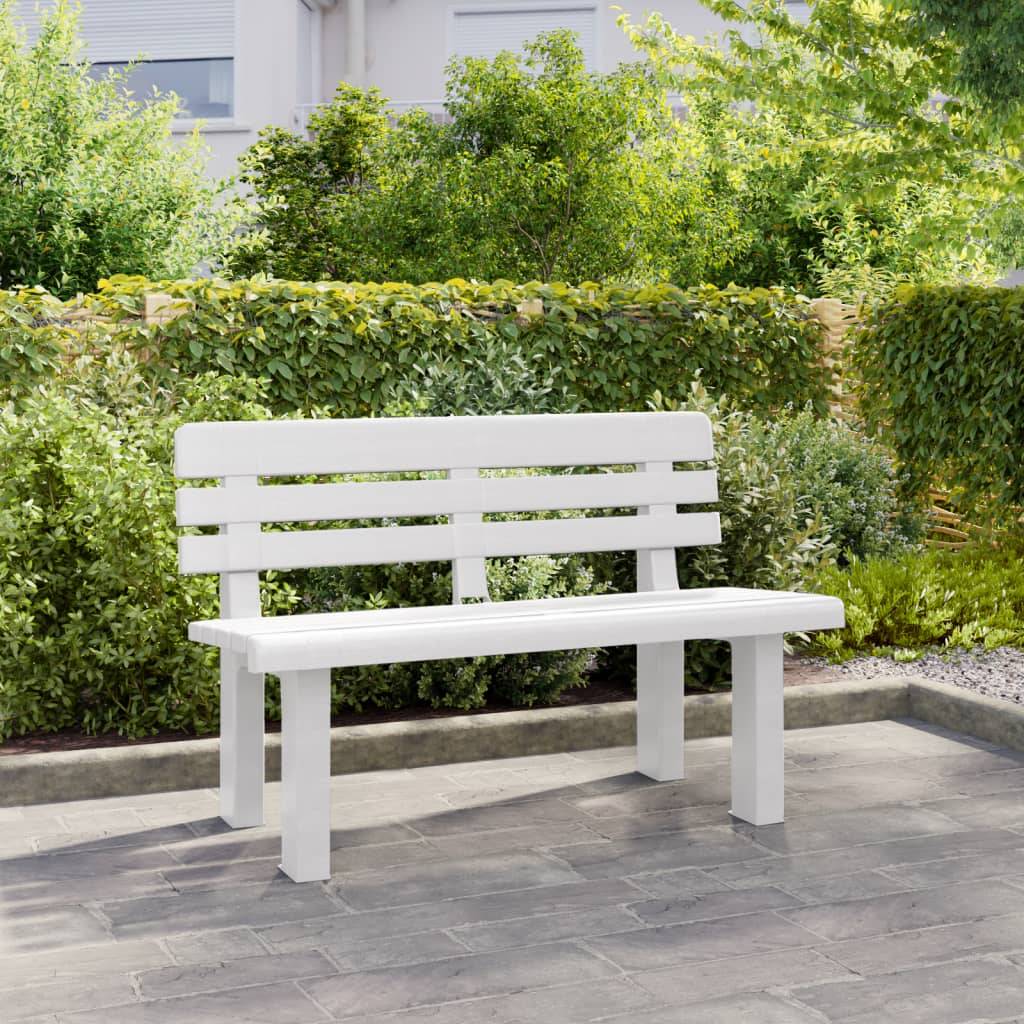 Banc de jardin - Banc d'extérieur - Banquette blanc 110x52x71 cm polypropylène - Image 3