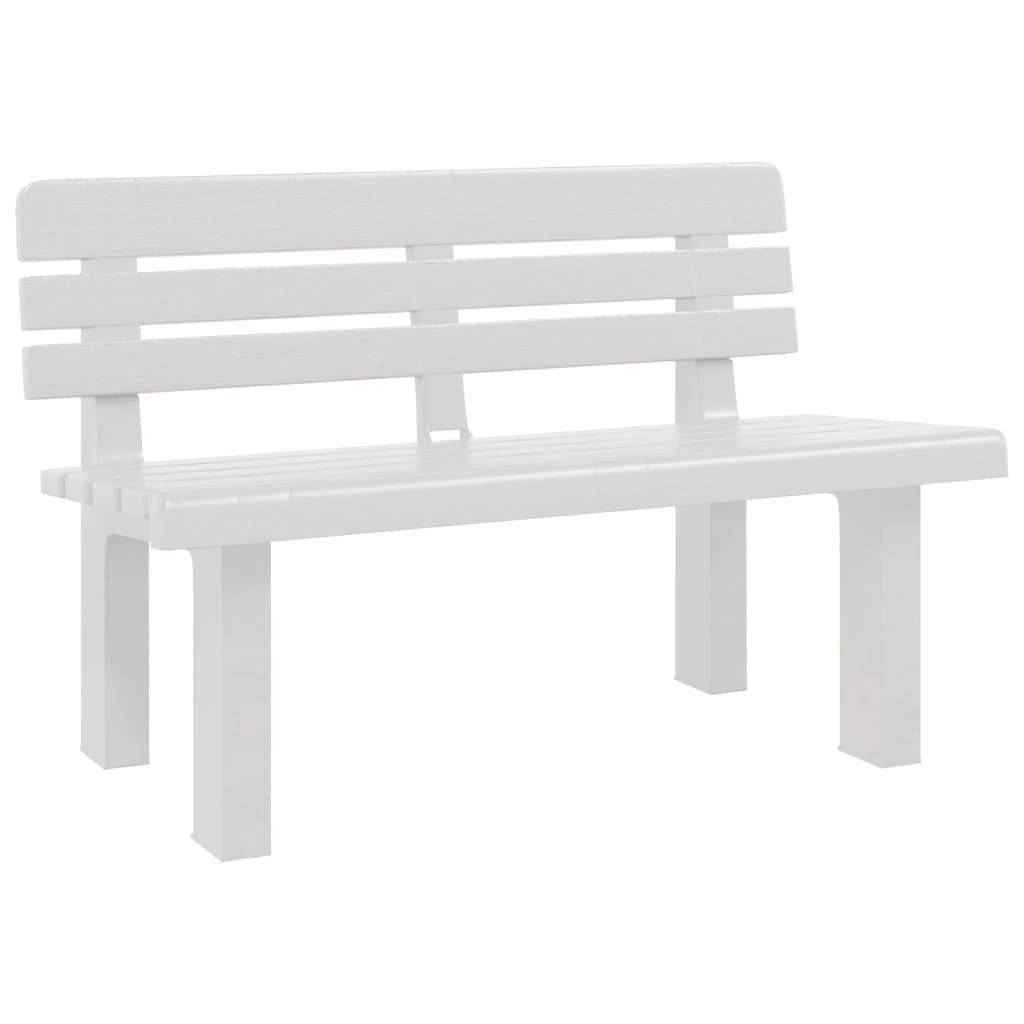 Banc de jardin - Banc d'extérieur - Banquette blanc 110x52x71 cm polypropylène - Image 1