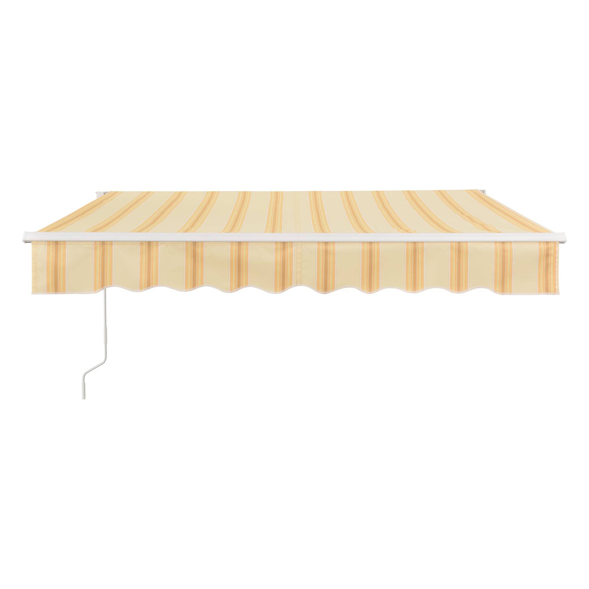 Helloshop26 - Store banne avec manivelle 300 x 250 cm jaune blanc - Imagen 2