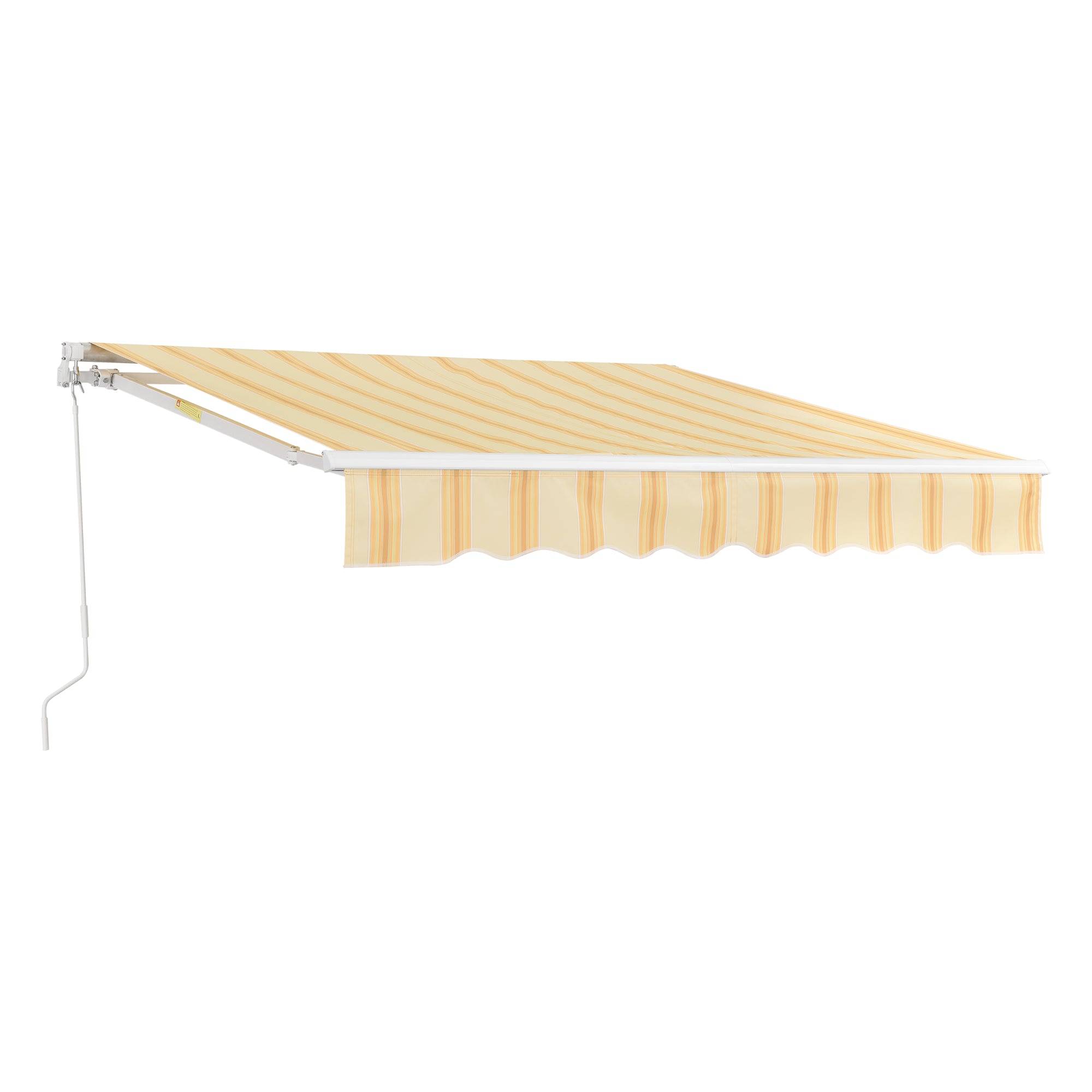 Helloshop26 - Store banne avec manivelle 300 x 250 cm jaune blanc - Imagen 1
