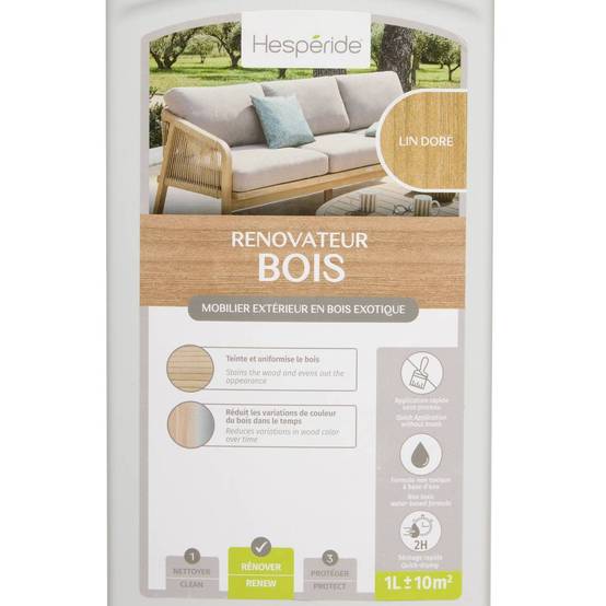Hesperide - Rénovateur de couleur bois exotique finition Lin doré 1L Hespéride - Image 2