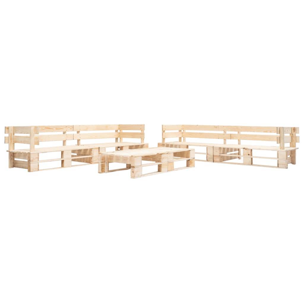 Helloshop26 - Salon de jardin meuble d'extérieur ensemble de mobilier 220 cm palette 6 pièces bois couleur naturelle de bois - Imagen 1