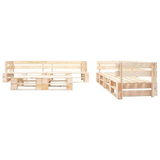 Helloshop26 - Salon de jardin meuble d'extérieur ensemble de mobilier 220 cm palette 6 pièces bois couleur naturelle de bois - Imagen 2