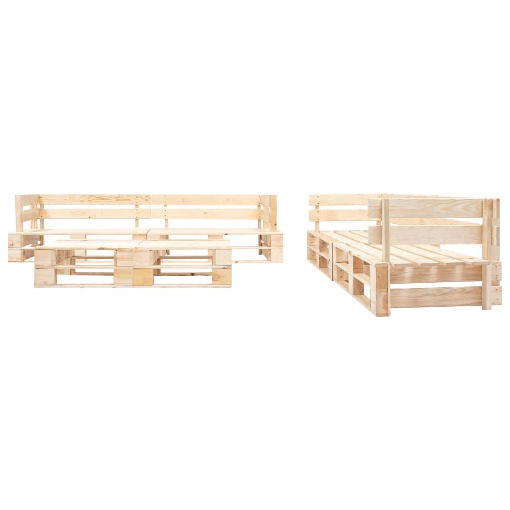 Helloshop26 - Salon de jardin meuble d'extérieur ensemble de mobilier 220 cm palette 6 pièces bois couleur naturelle de bois - Imagen 2