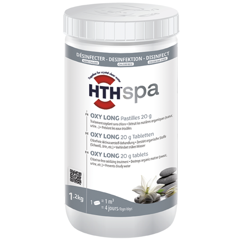 Oxygène actif (Oxy Long) hth Spa désinfection sans chlore pastilles 20 g. - 1,2 kg - 1,2 kg - Imagen 1