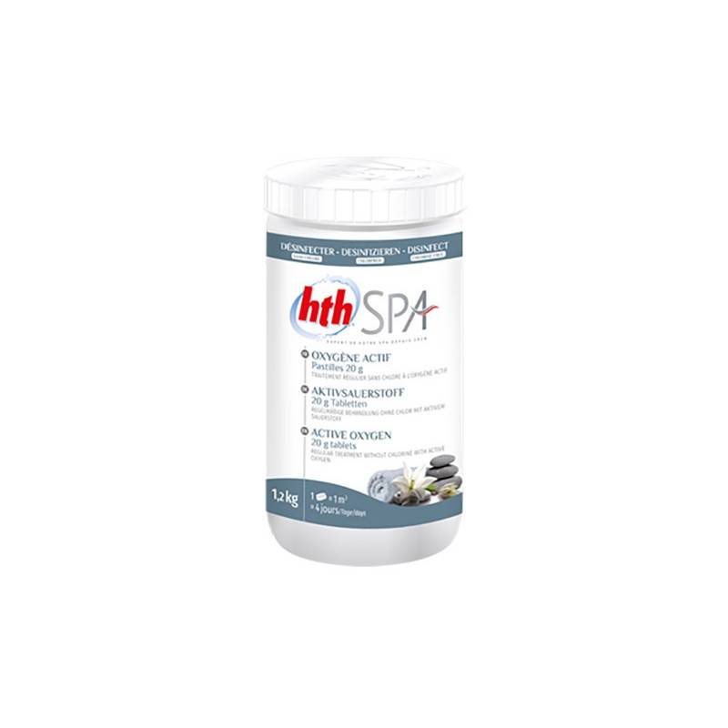 Oxygène actif (Oxy Long) hth Spa désinfection sans chlore pastilles 20 g. - 1,2 kg - 1,2 kg - Imagen 2