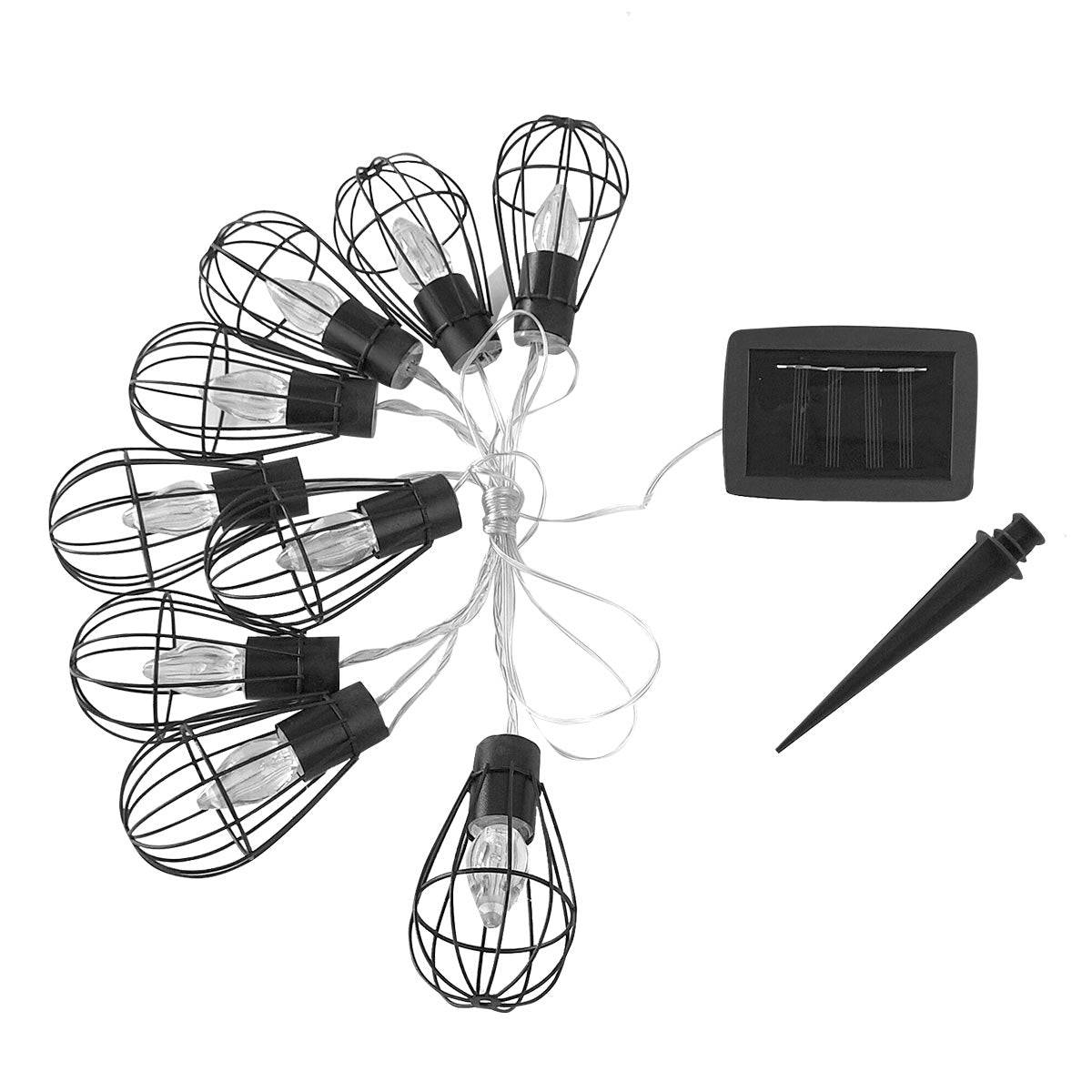 Lumisky - Guirlande cage 10 ampoules KENY Noir Acier 3.90M - Imagen 1