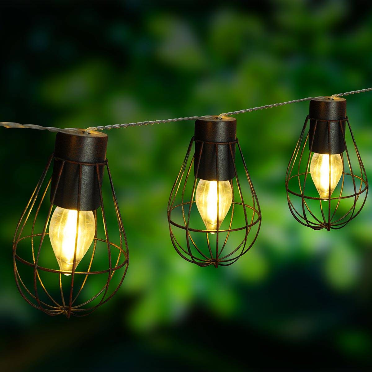 Lumisky - Guirlande cage 10 ampoules KENY Noir Acier 3.90M - Imagen 2