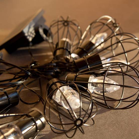 Lumisky - Guirlande cage 10 ampoules KENY Noir Acier 3.90M - Image 3