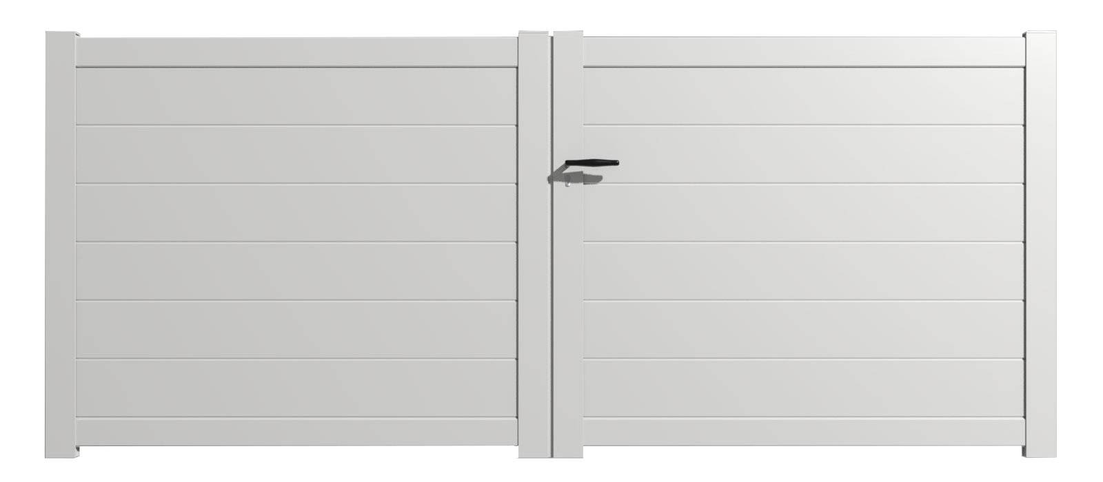 Portail Packit - Portail alu battant plein en kit dim. L.3500 (entre piliers) X H.1500 mm  Blanc (RAL 9010)