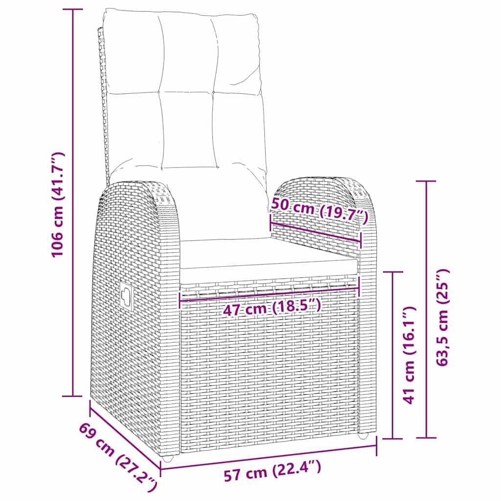ComfortXL - Petit Salon de Jardin 3 Pièces Noir Polyrotin Fauteuils Inclinables pour Extérieur – ComfortXL Outdoor Living - Image 8