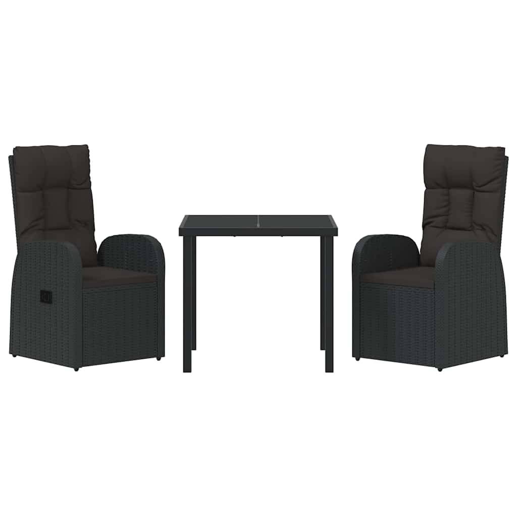 ComfortXL - Petit Salon de Jardin 3 Pièces Noir Polyrotin Fauteuils Inclinables pour Extérieur – ComfortXL Outdoor Living - Image 7