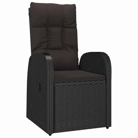 ComfortXL - Petit Salon de Jardin 3 Pièces Noir Polyrotin Fauteuils Inclinables pour Extérieur – ComfortXL Outdoor Living - Image 6