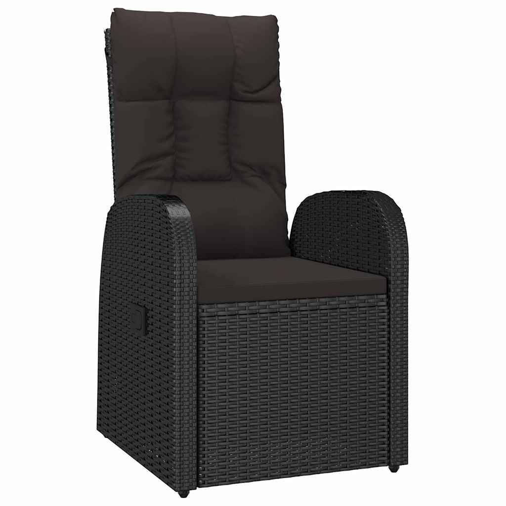 ComfortXL - Petit Salon de Jardin 3 Pièces Noir Polyrotin Fauteuils Inclinables pour Extérieur – ComfortXL Outdoor Living - Image 6