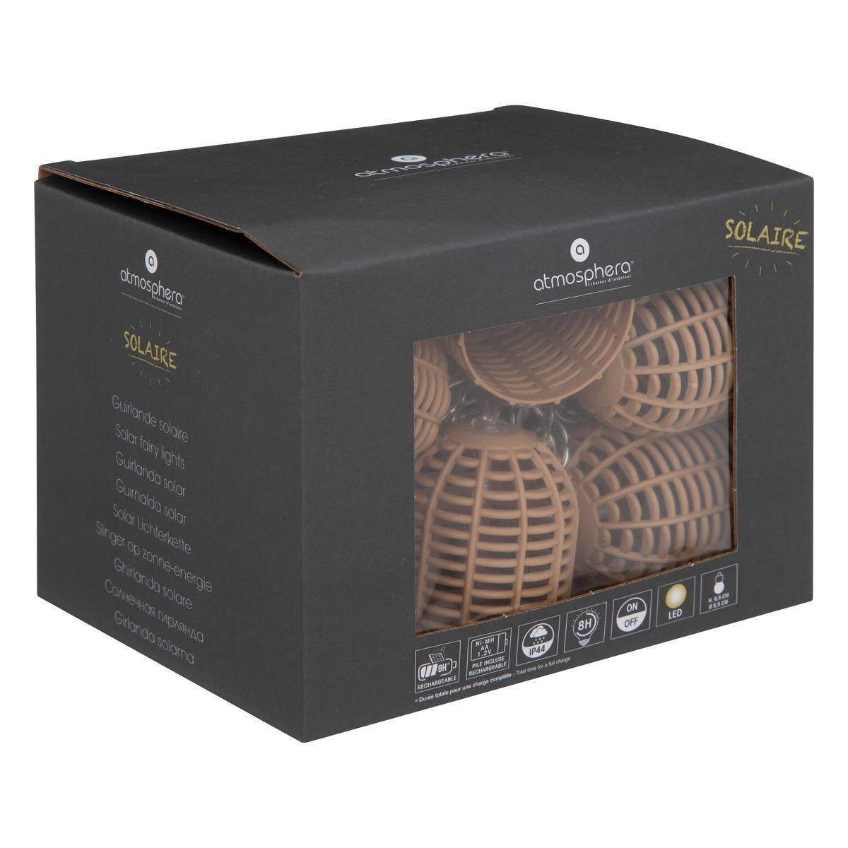 Atmosphera - Guirlande LED outdoor "Aia" beige L335cm - Atmosphera Créateur d'intérieur - Imagen 3