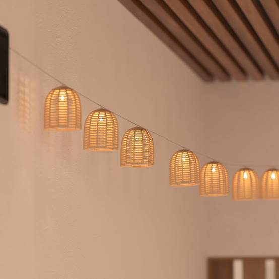Guirlande LED outdoor "Aia" beige L335cm ATMOSPHERA CREATEUR D'INTERIEUR - Image 1
