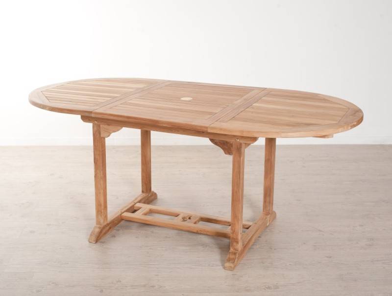 FUN - Table de jardin 4/6 personnes - ovale ext. 120/180 en bois Teck - Image 3