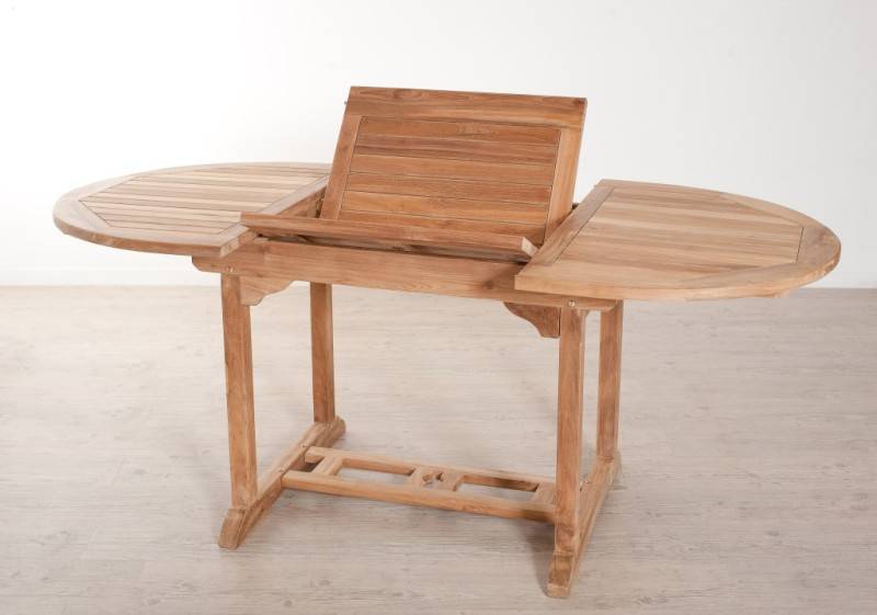 FUN - Table de jardin 4/6 personnes - ovale ext. 120/180 en bois Teck - Image 4