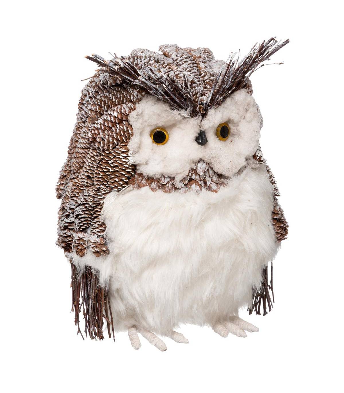 Fééric Lights & Christmas - Déco de Noël Hibou et déco Pommes de pin H 43 cm