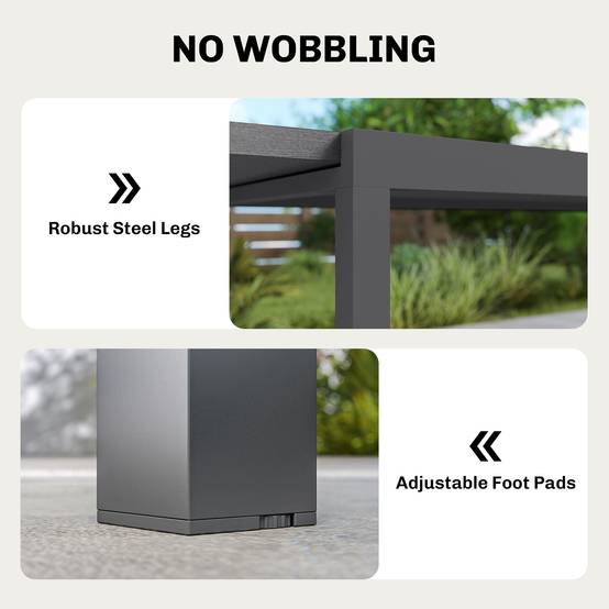 Table de jardin extensible aluminium gris 214 x 85 x 75 cm - PANGIVO - Image 8