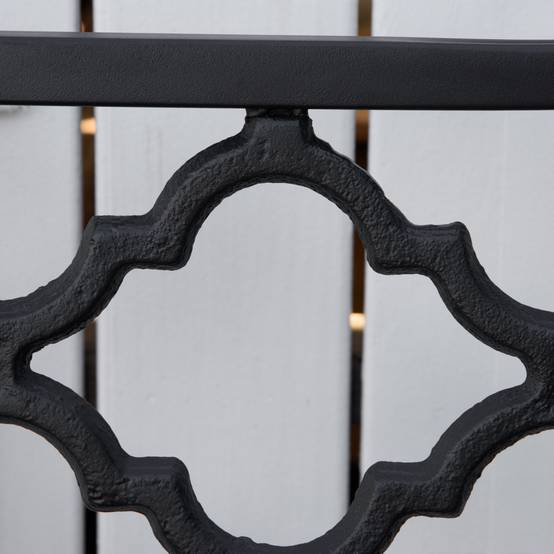 Banc de jardin 2 places en métal/fonte, dossier et accoudoirs, 128x58,5x89 cm, charge 240 kg, noir - Image 10