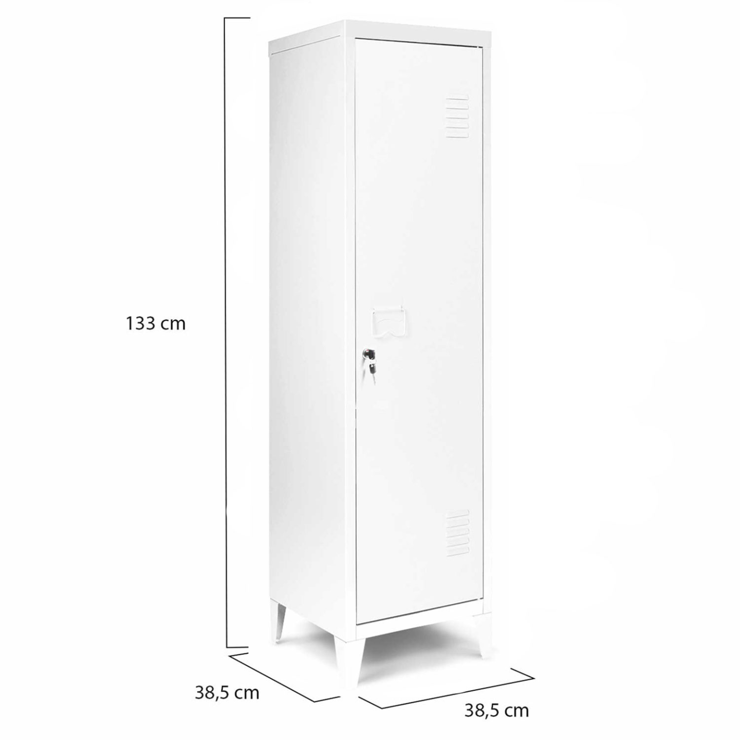 Armoire vestiaire ESTER 1 porte métal blanc design industriel - Image 6