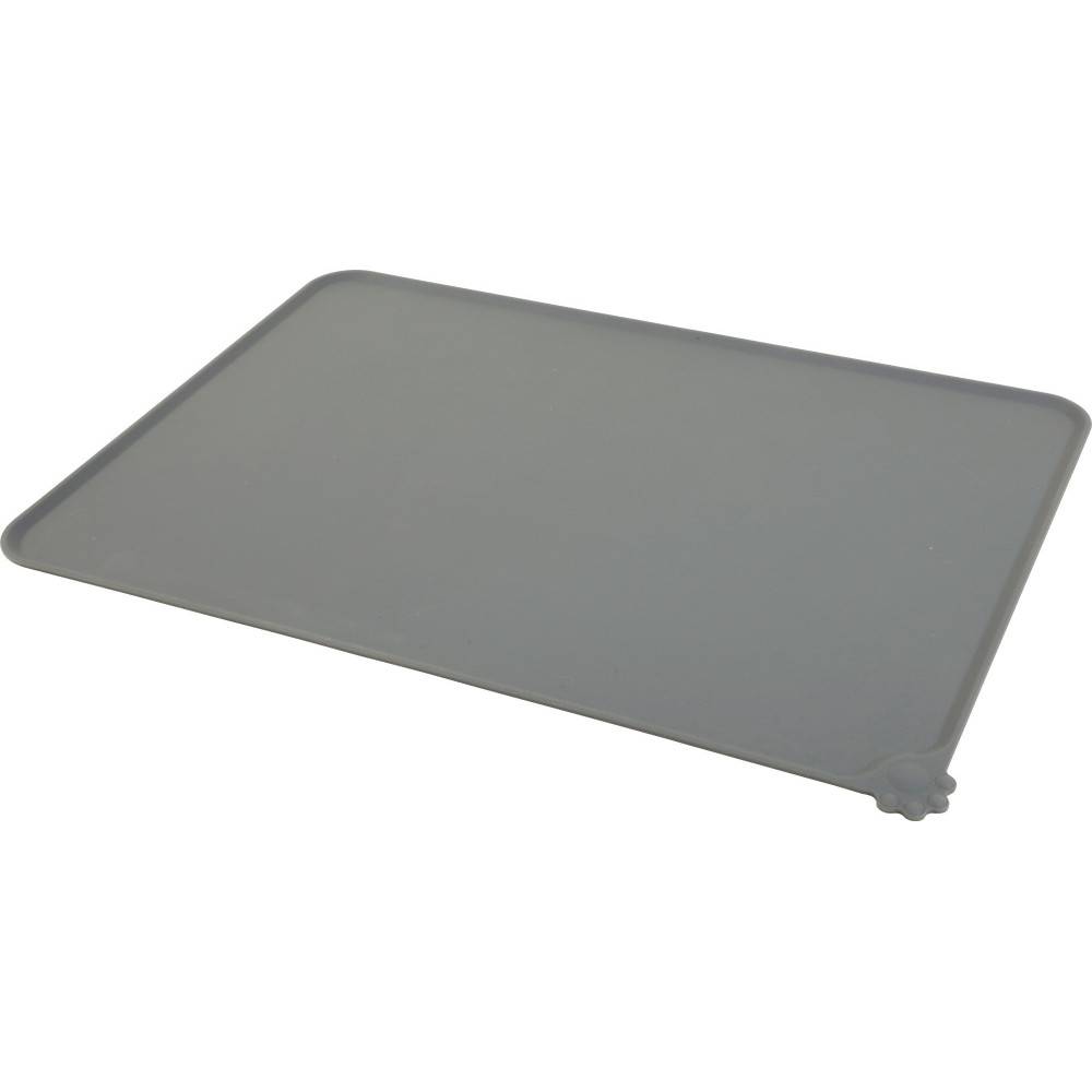 Zolux - Tapete comedero silicona gris M 47.5 x 30.1 cm para perro - Imagen 1