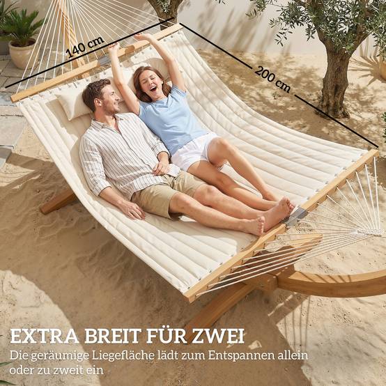 Hamac polyester beiges 325 x 140 x 2.5 cm - PANGIVO - Image 7