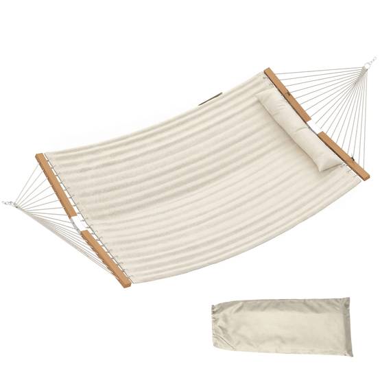 Hamac polyester beiges 325 x 140 x 2.5 cm - PANGIVO - Image 2