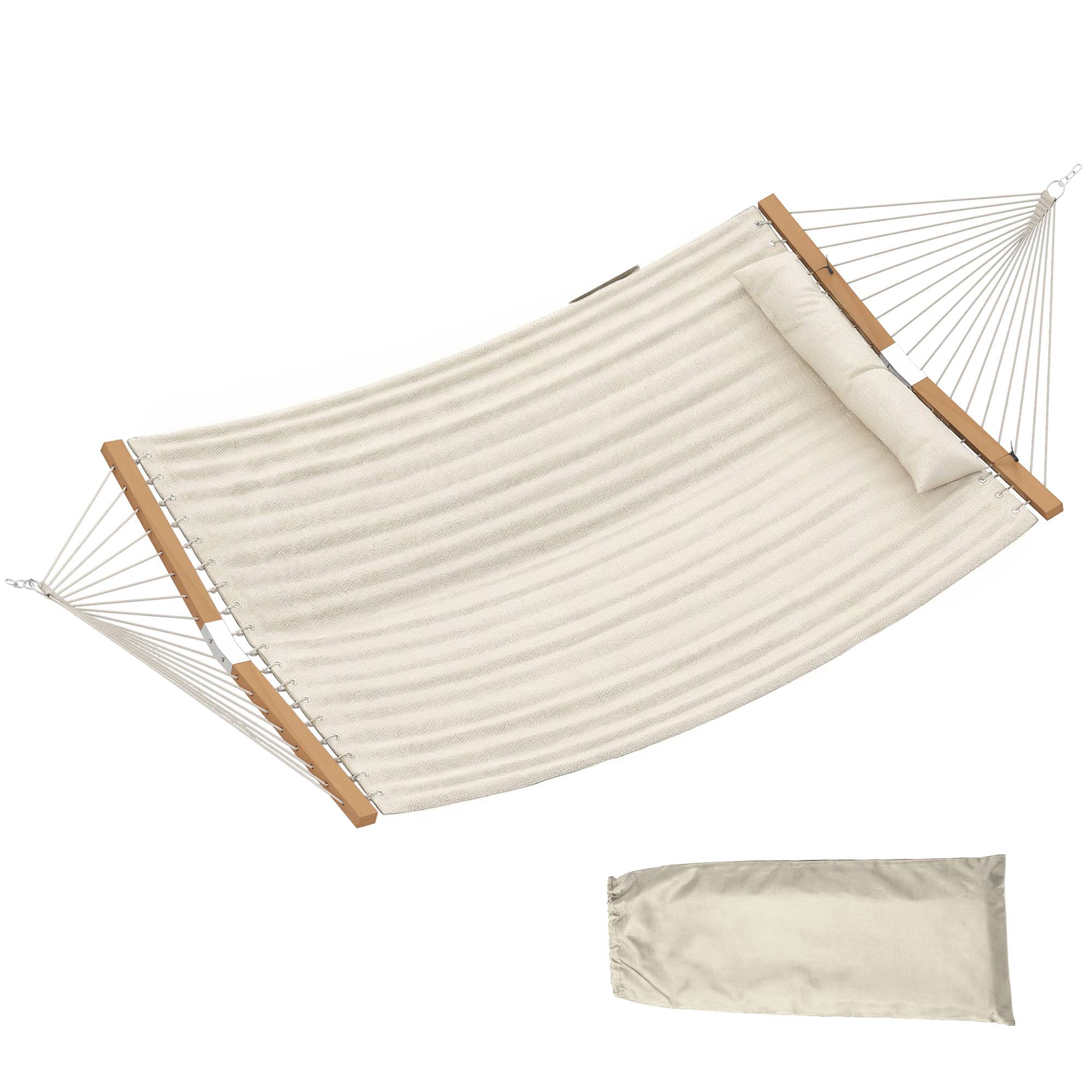 Hamac polyester beiges 325 x 140 x 2.5 cm - PANGIVO - Image 2