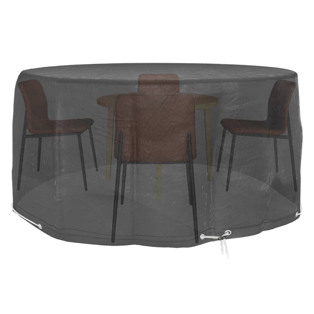 Housse de Protection Ronde pour Table de Jardin PE Imperméable Anti-UV pour Extérieur Terrasse Noir Ø230x90cm – ComfortXL Outdoor Living - Image 2
