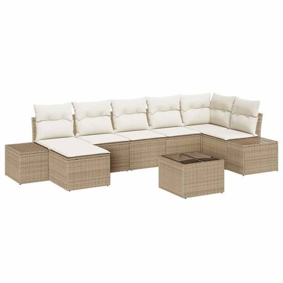 ComfortXL - Salon de jardin modulable 8 pcs en poly rotin et coussins épais Beige – ComfortXL Outdoor Living - Image 2