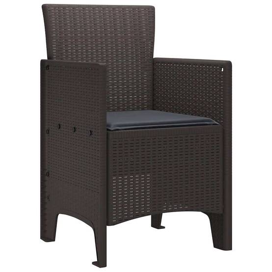 Maison Chic - Lot De 4 Chaises De Jardin - Fauteuils De Jardin Marron 53 x 49 x 85 cm PP - Image 4