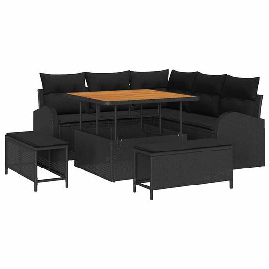 ComfortXL - Salon de Jardin Modulable 8 Pièces Résine Tressée à la Main 7 Places pour Terrasse Noir – ComfortXL Outdoor Living - Image 2