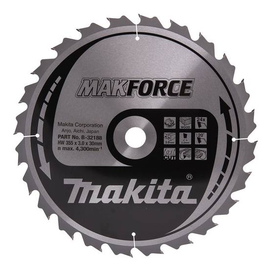 Makita - Lame de scie circulaire MAKITA B-32247 (B-08056) MAKFORCE 190 x 30 x 24 dents Makita - Imagen 5