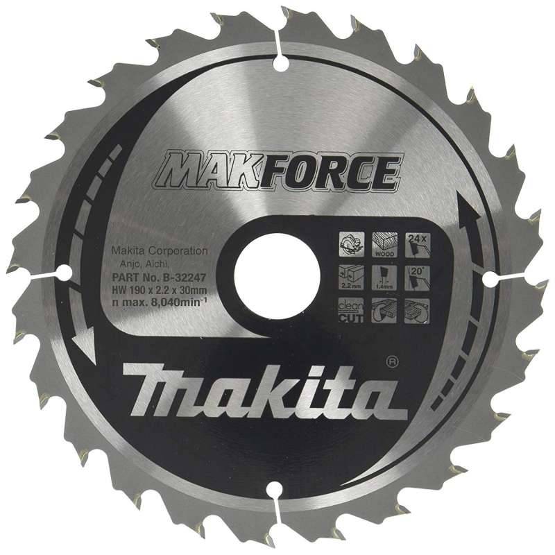 Makita - Lame de scie circulaire MAKITA B-32247  (B-08056) MAKFORCE 190 x 30 x 24 dents Makita - Imagen 1