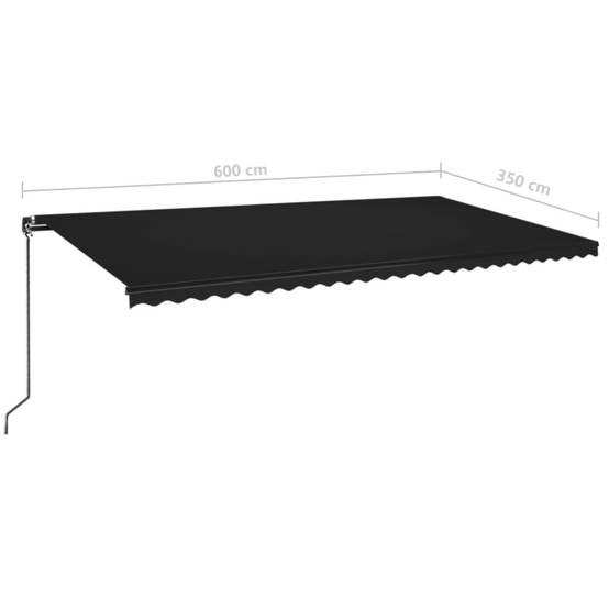 Auvent rétractable manuel Aluminium Terrasse Imperméable 600x350cm Anthracite - ComfortXL Outdoor Living - Image 7
