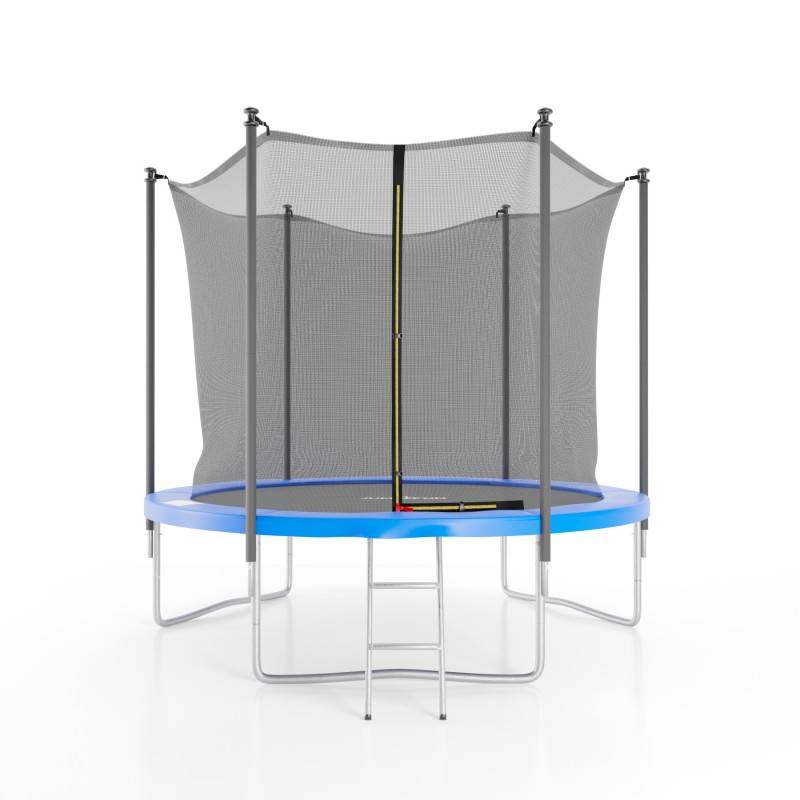Trampoline de jardin ø244 cm- 8FT- Filet intérieur, Matelas de protection et Echelle JUMP4FUN - Image 1