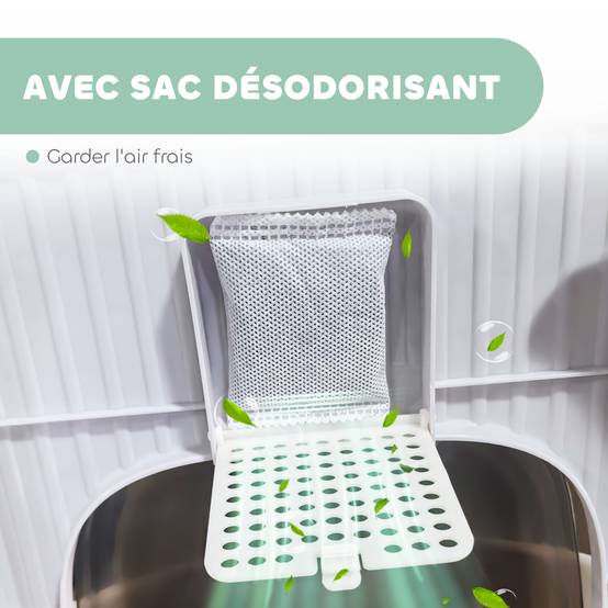 Bac à litière fermé polypropylène pour félins porte translucide 52cm vert - ComfortXL Outdoor Living - Image 9