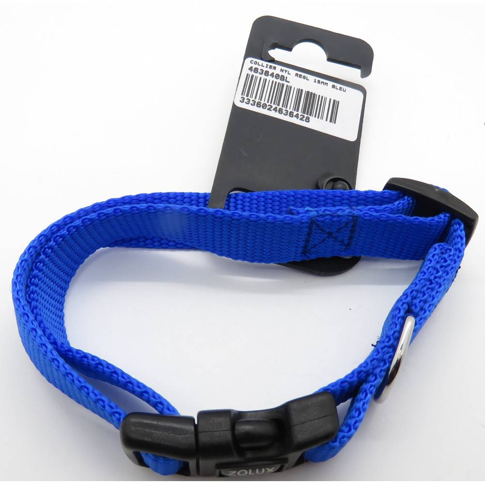Zolux - collier nylon 30 - 40 cm x 15 mm Bleu. pour chien. - Image 3