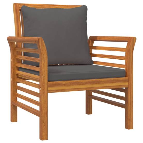 Helloshop26 - Salon de jardin meuble d'extérieur ensemble de mobilier 3 pièces avec coussins bois massif d'acacia - Imagen 6