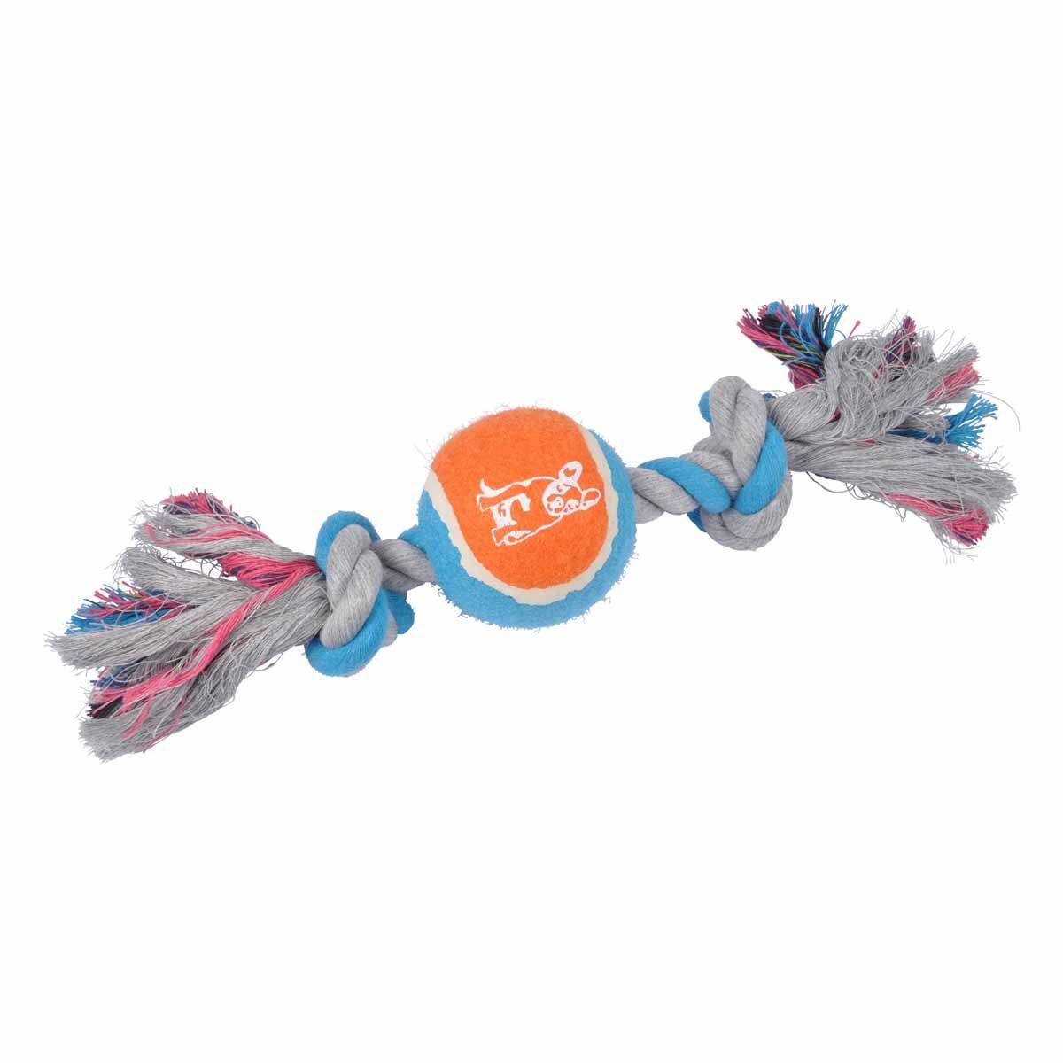 Love Story - Jouet Chien "Corde & Balle de Tennis" 30cm Orange