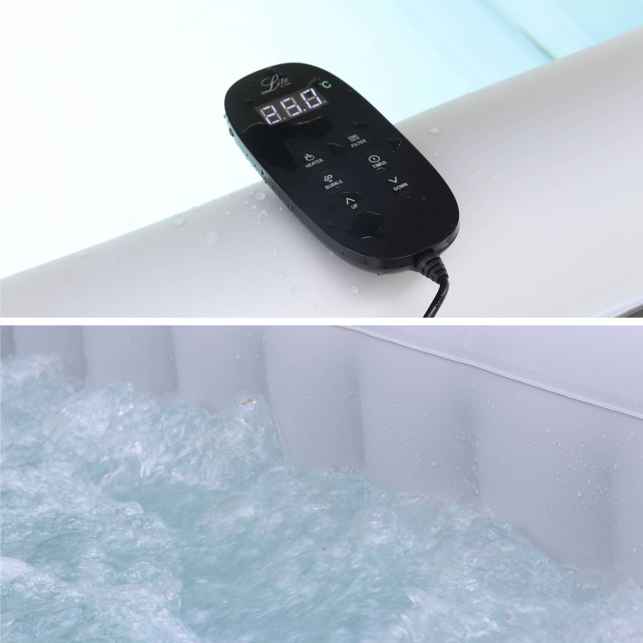 Spa MSPA gonflable carré – Fjord 6 - 6 places.  système anti-gel et désinfection UVC + bâche. 185cm. PVC. pompe. chauffage. gonfleur. filtre | sweeek - Image 4