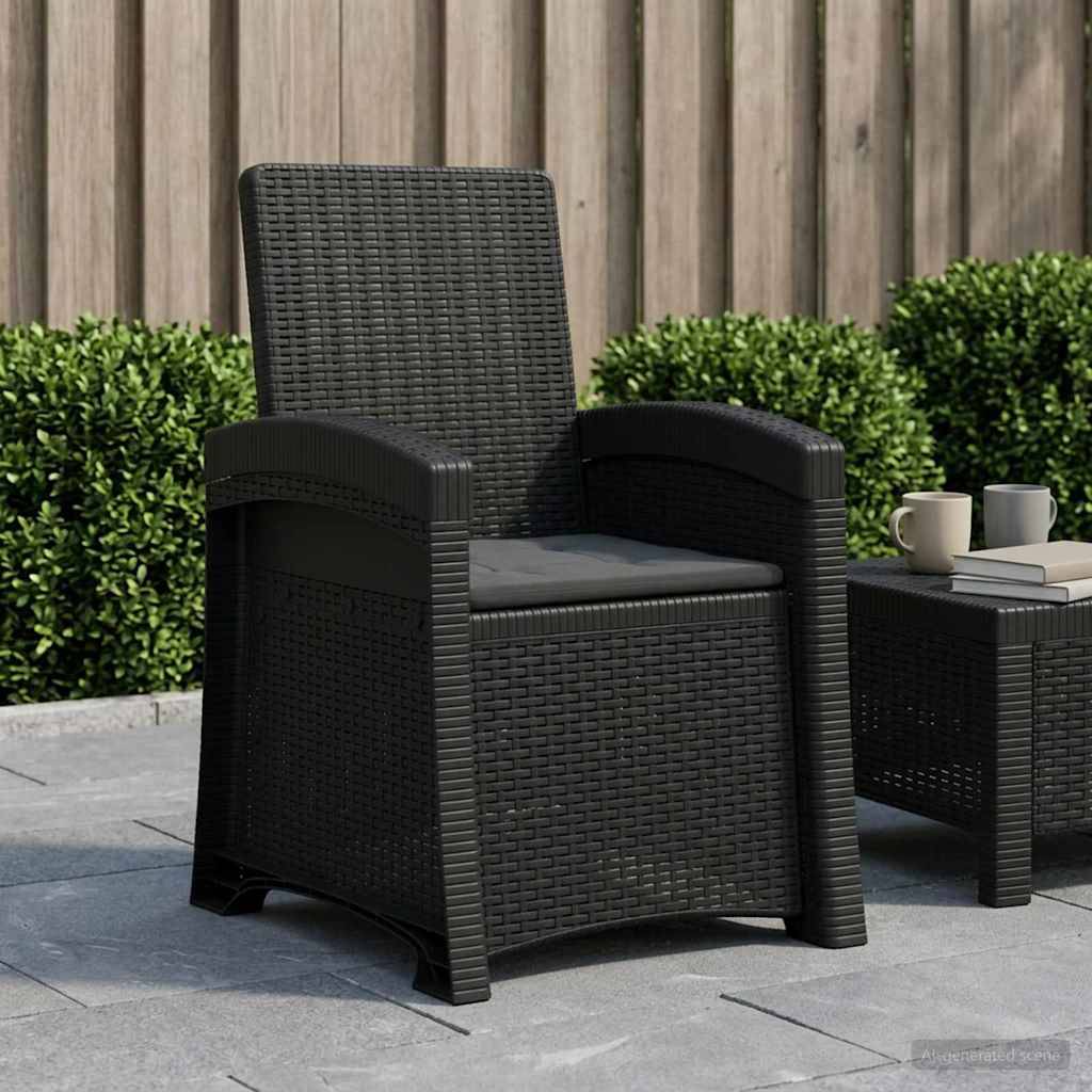 Chaise de jardin inclinable polypropylène anthracite 56 x 63 x 92 cm, Poids:11.03kg - PANGIVO - Image 1
